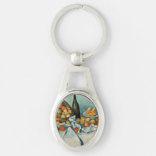 Cezanne Basket Apples Impressionism Art Key Ring