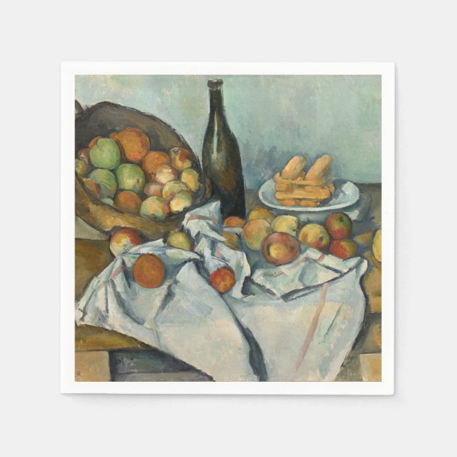 Cezanne Basket Apples Impressionism Art Napkin (Front)