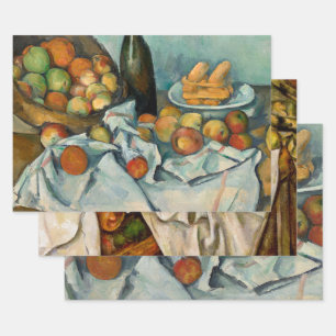 Cezanne Basket Apples Impressionism Art Wrapping Paper Sheet