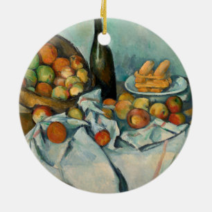 Cezanne Basket of Apples Impressionist Painting Ceramic Tree Decoration