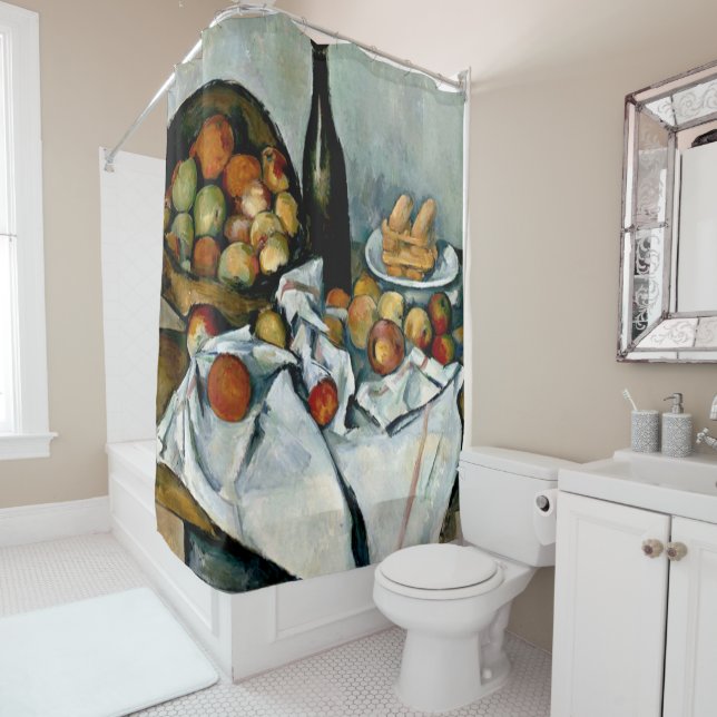 Cezanne - Basket of Apples Shower Curtain (In Situ)