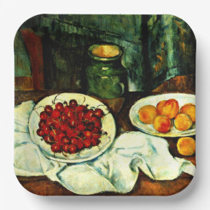 Cezanne - Cherries, fine art, Paper Plate