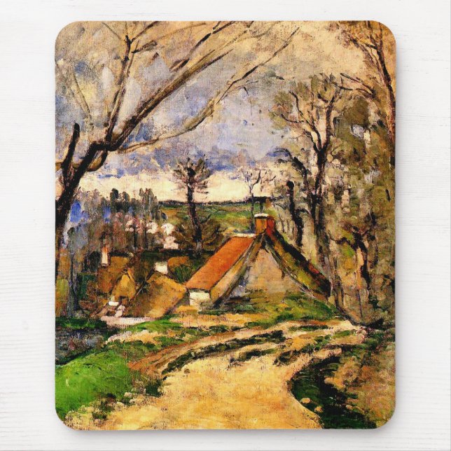Cezanne - Cottages of Auvers Mouse Pad (Front)