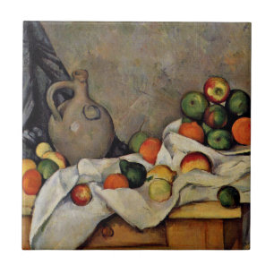 Cezanne - Curtain, Jug and Fruit Tile