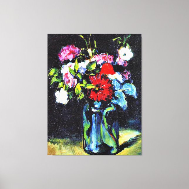 Cezanne - Flowers in a Vase, fine art painting Canvas Print (Front)