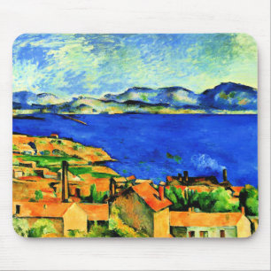 Cezanne - Gulf of Marseille, famous painting, Mouse Pad