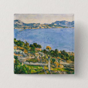 Cezanne - Gulf of Marseille seen from L'Estaque 15 Cm Square Badge