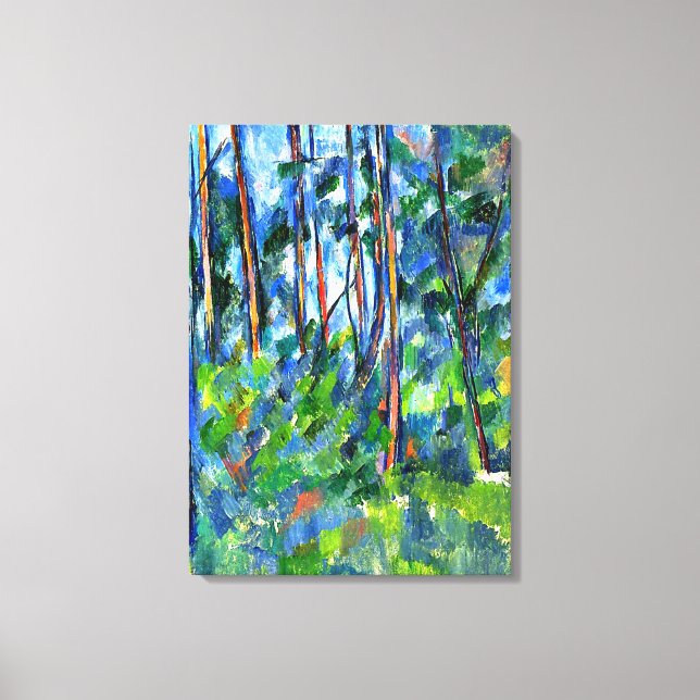 Cezanne - In the Woods, famous painting Canvas Print (Front)