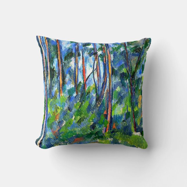 Cezanne - In the Woods, famous painting Cushion (Front)