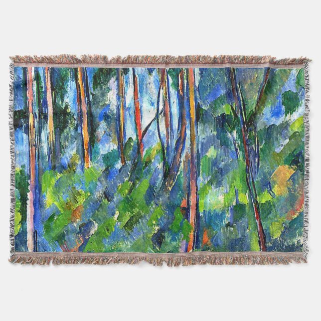 Cezanne - In the Woods Throw Blanket (Front)