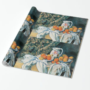 Cezanne Still Life Curtain,Flowered Pitcher,Fruit Wrapping Paper