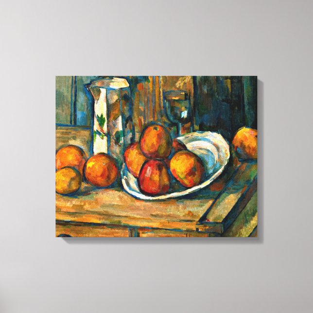 Cezanne - Still Life with Milk Jug and Fruit Canvas Print (Front)
