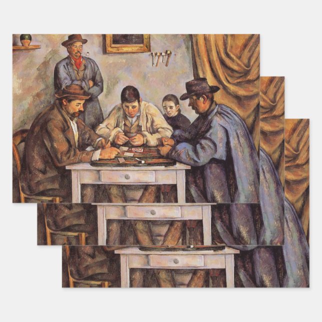 Cezanne - The Card Players, 1892 Wrapping Paper Sheet (Set)