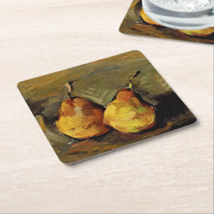 Cezanne - Two Pears Square Paper Coaster