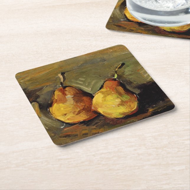Cezanne - Two Pears Square Paper Coaster (Angled)