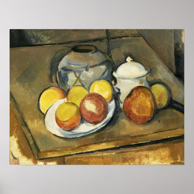 Cézanne - Vase, Sugar Bowl And Apples Poster (Front)
