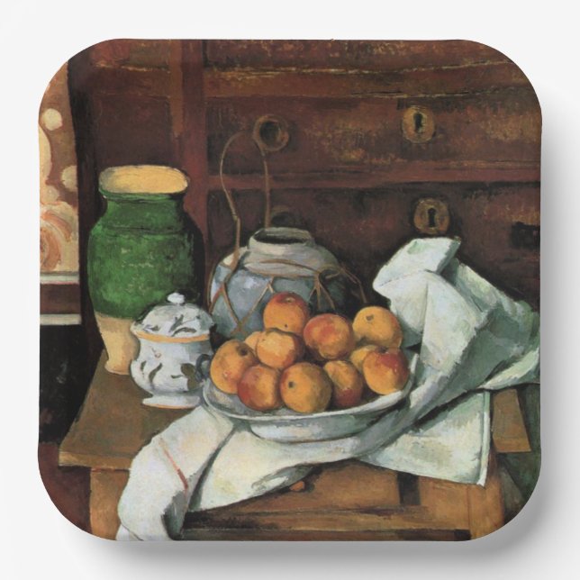 Cezanne - Vessels, Fruit and Cloth Paper Plate (Front)