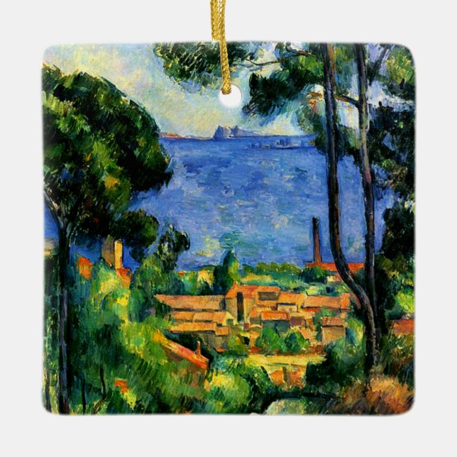 Cezanne - View of l'Estaque, Ceramic Ornament (Front)
