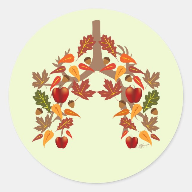 CF Fall  Classic Round Sticker (Front)