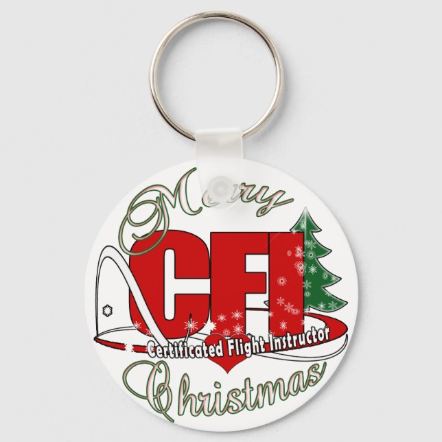 CFI CHRISTMAS Certificated Flight Instructor Key Ring (Front)