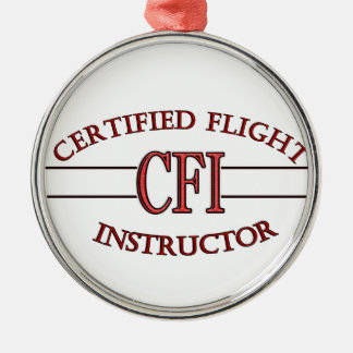 CFI LOGO RED CERTIFIED FLIGHT INSTRUCTOR METAL TREE DECORATION