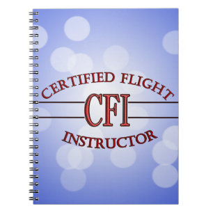 CFI LOGO RED CERTIFIED FLIGHT INSTRUCTOR SPIRAL NOTEBOOK