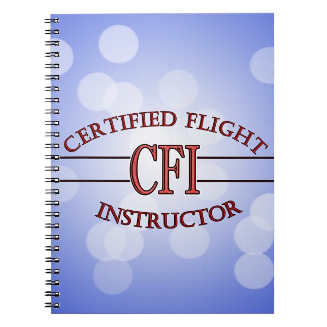 CFI LOGO RED CERTIFIED FLIGHT INSTRUCTOR SPIRAL NOTEBOOK (Front)