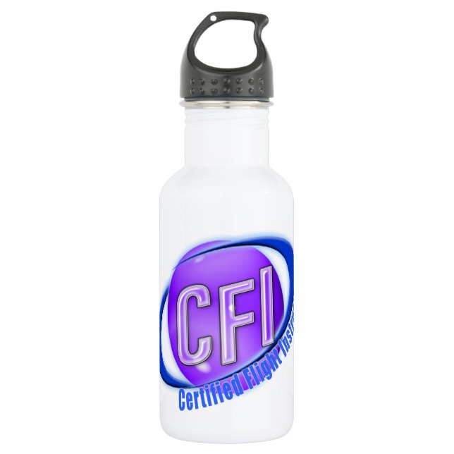 CFI ORB SWOOSH LOGO CERTIFIED FLIGHT INSTRUCTOR 532 ML WATER BOTTLE (Front)