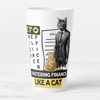 CFO (Chief Feline Officer): Mastering Finance  Latte Mug