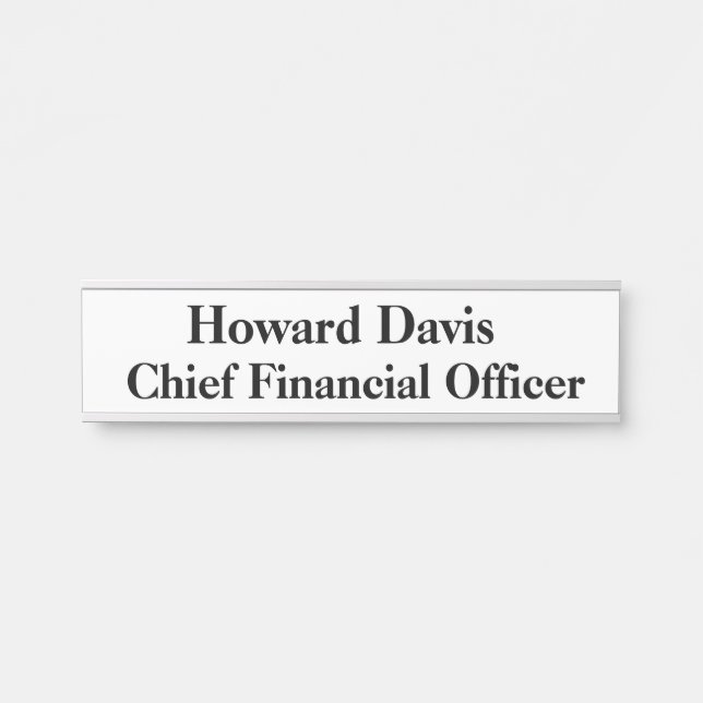 CFO Hanging Door Sign Name Plate (Front)