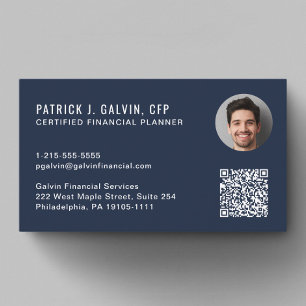CFP Certified Financial Planner QR Code Photo Business Card