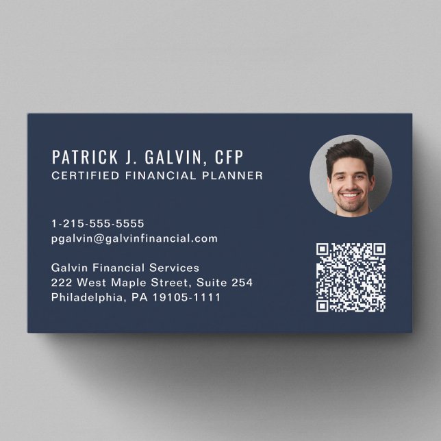 CFP Certified Financial Planner QR Code Photo Business Card (CFP Certified Financial Planner QR Code Photo Business Card)