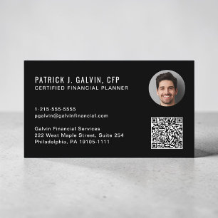 CFP Certified Financial Planner QR Code Photo Business Card