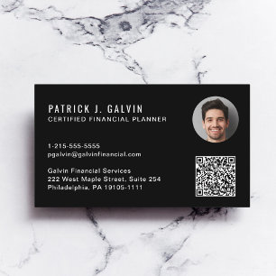 CFP Certified Financial Planner QR Code Photo Business Card
