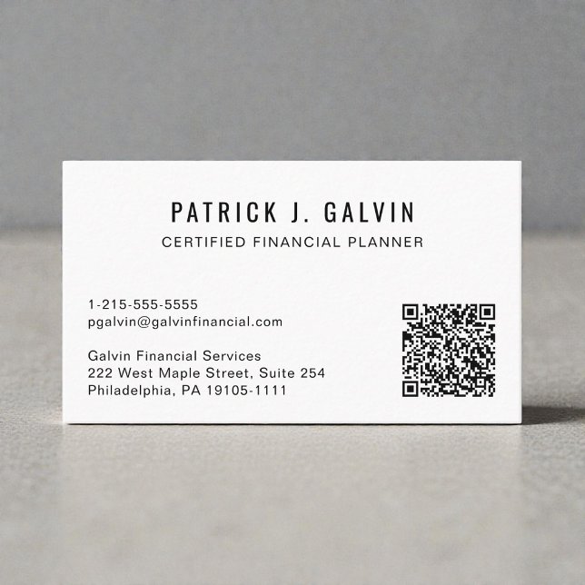 CFP Financial Planner QR Code Business Card (CFP Financial Planner QR Code Business Card)