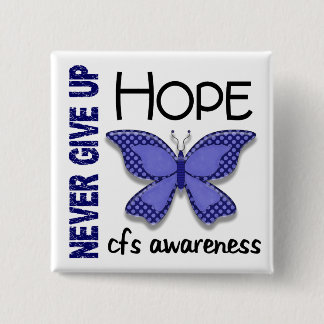 CFS Chronic Fatigue Syndrome Butterfly 15 Cm Square Badge