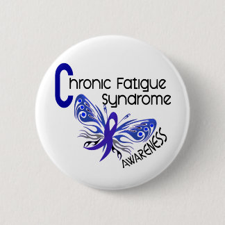CFS Chronic Fatigue Syndrome Tattoo Butterfly 6 Cm Round Badge