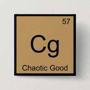 Cg - Chaotic Good Funny Chemistry Element Symbol T 15 Cm Square Badge