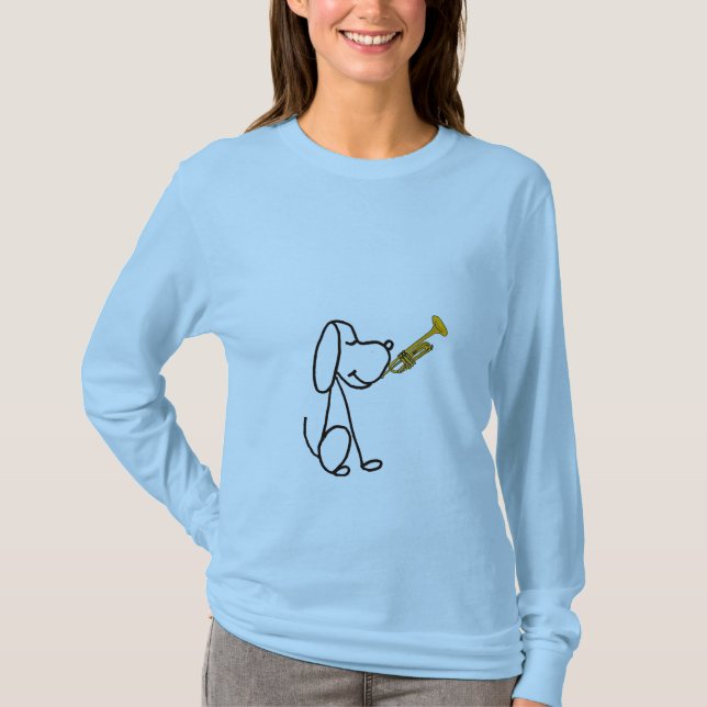 CG- Dog Playing Trumpet Shirt (Front)