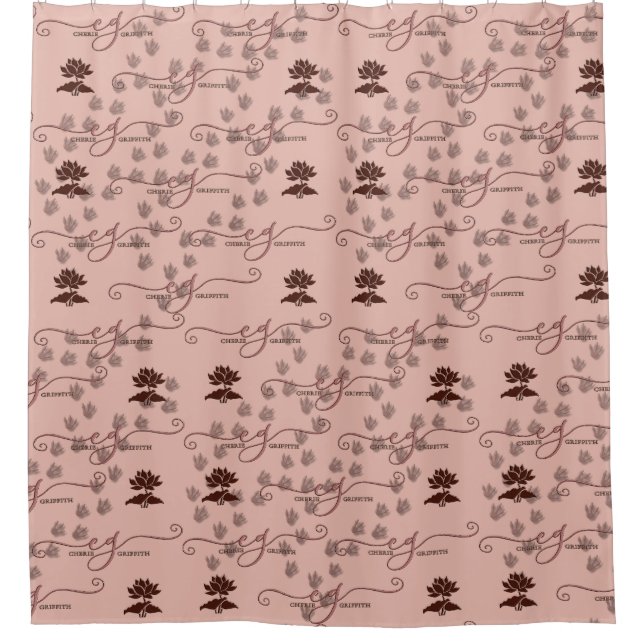 CG-Lotus Dragon Prints Shower Curtain (Front)