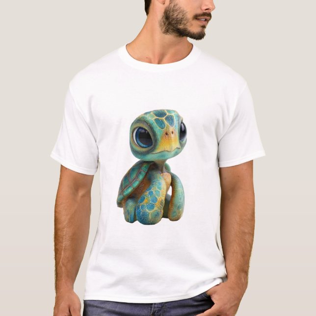CGI Stylised Sea Turtle Portrait Men T-Shirt (Front)