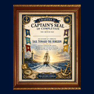 Ch12 Sail Towards New Horizons Captains Seal  Poster