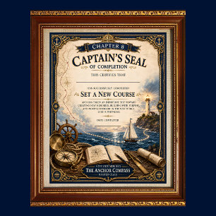Ch8 Setting a New Course Captain Seal Certificate Poster
