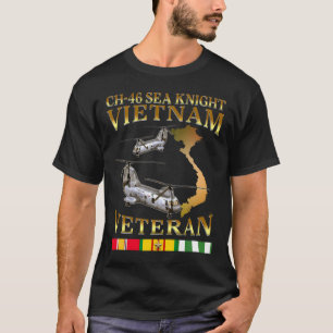 Ch-46 Sea Knight Helicopter Vietnam War Veteran  T-Shirt