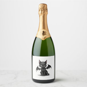 Ch Ch Ch Meow Meow Scary Friday Costume Halloween  Sparkling Wine Label