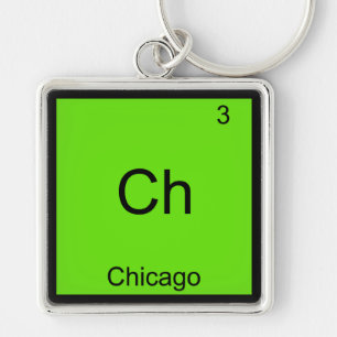 Ch - Chicago Funny Chemistry Element Symbol Tee Key Ring