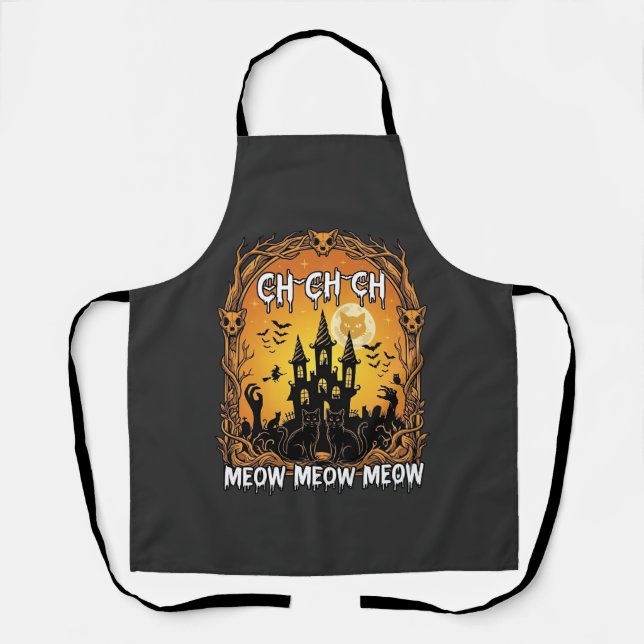 Ch Meow Halloween Haunted Castle_1 Apron (Front)