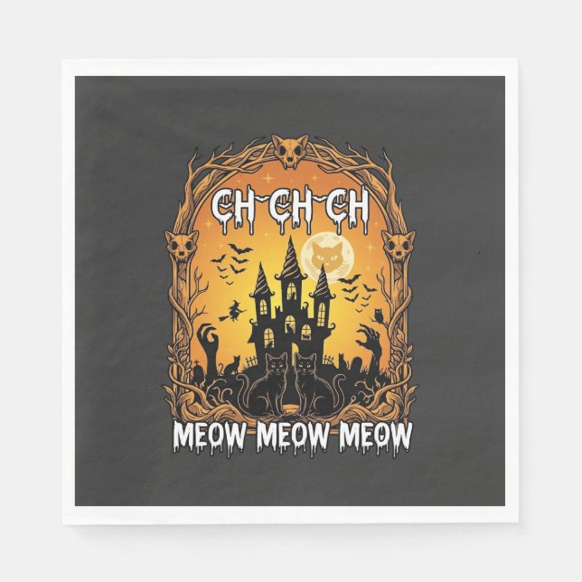 Ch Meow Halloween Haunted Castle_1 Napkin (Front)
