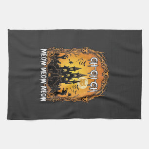 Ch Meow Halloween Haunted Castle_1 Tea Towel