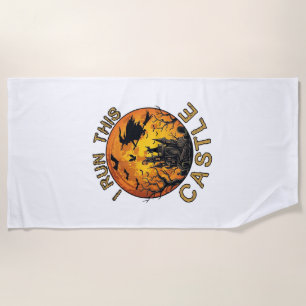 Ch Meow Halloween Haunted Castle (2)_1 Beach Towel